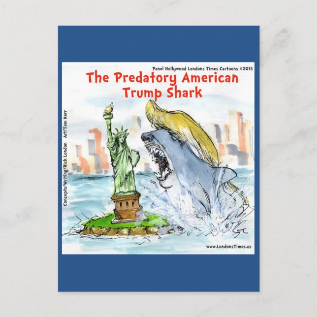 Carte Postale Rick London Drôle Trump Requin (Devant)