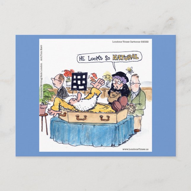 Carte Postale Rick London Old Hippie Funeral Funny Comique (Devant)