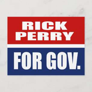 CARTE POSTALE RICK PERRY POUR LE GOUVERNEUR