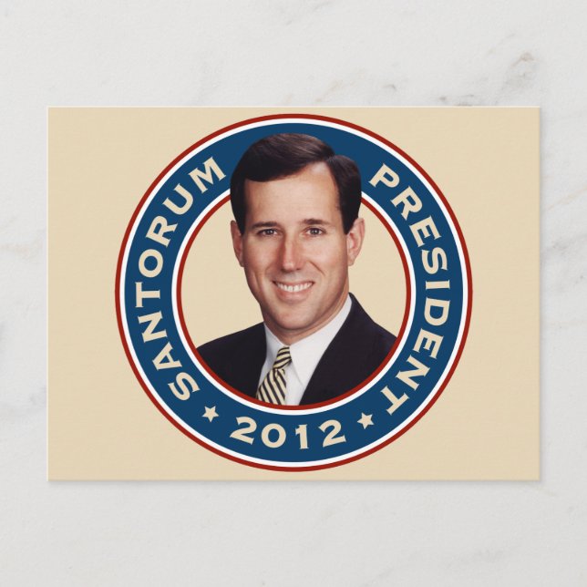 Carte Postale Rick Santorum à la présidence 2012 (Devant)