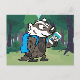 Carte Postale Ricky Raccoon | Selfie Badger Boomer