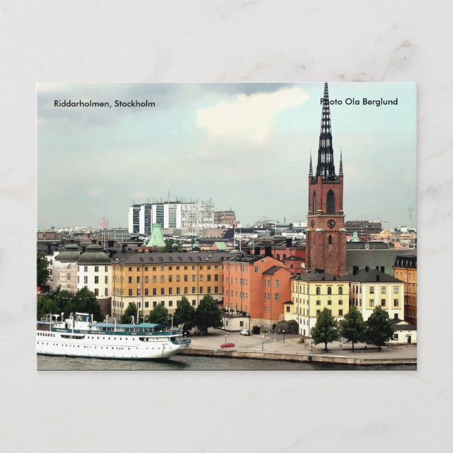 Carte Postale Riddarholmen, Stockholm, Photo Ola... (Devant)