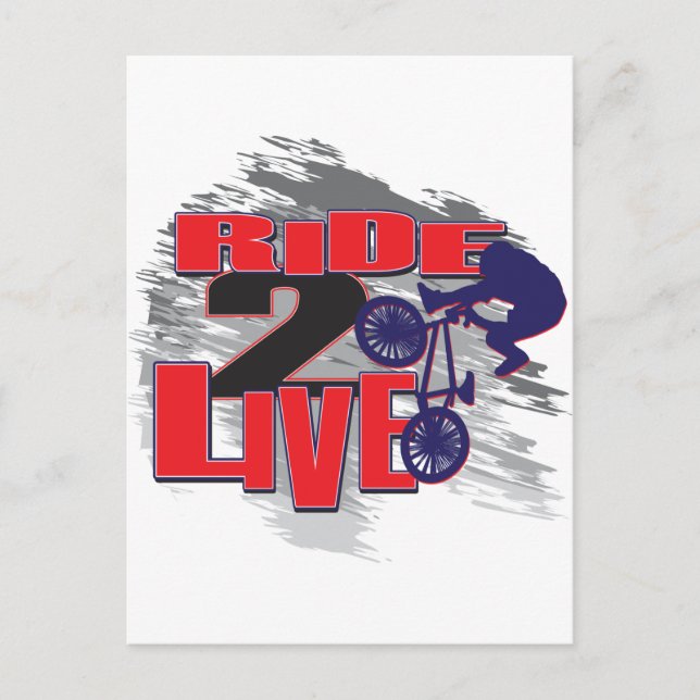 Carte Postale Ride 2 Live 2 Ride BMX rider (Devant)