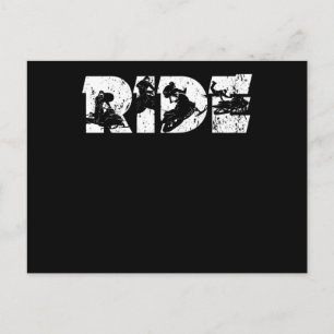 Carte Postale Ride motoneige conducteur traîneau conduite hiver