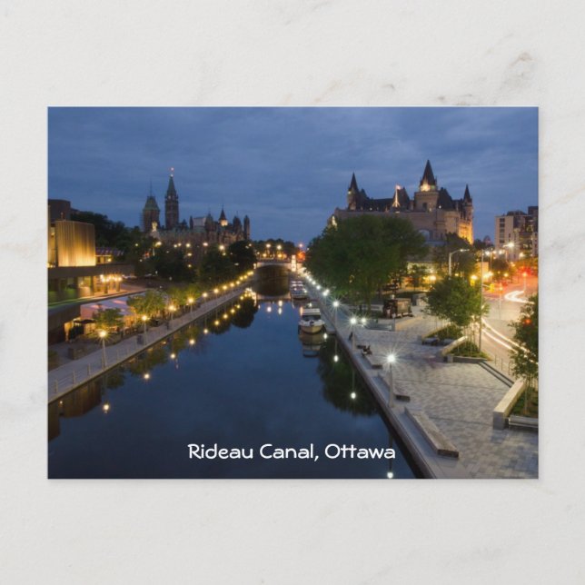 Carte Postale Rideau Canal and Sussex Drive at night. (Devant)