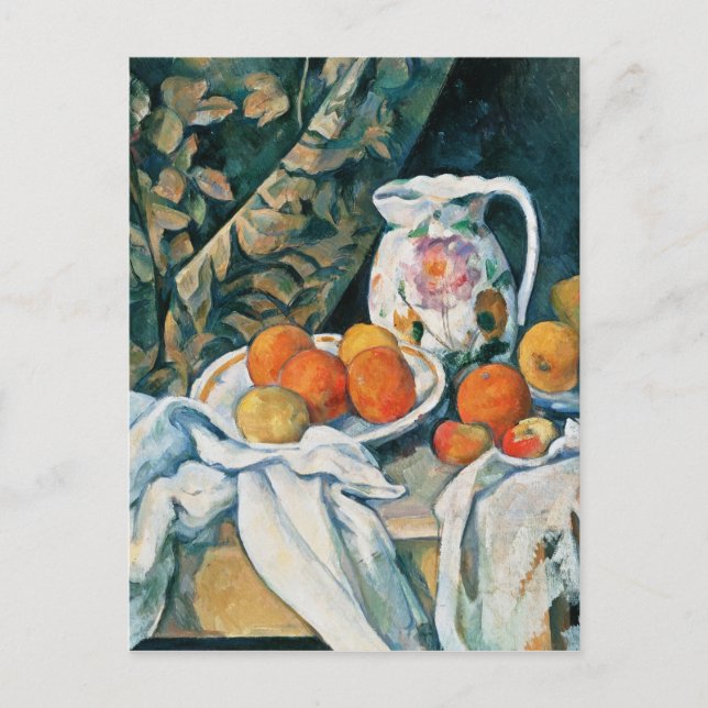 Carte Postale Rideau de vie fixe de Cezanne, Pitcher à fleurs, F (Devant)