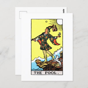 Carte Postale Rider Waite Tarot Major Arcana L'idiot