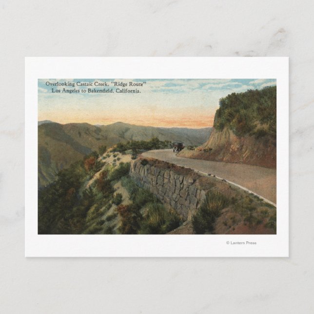 Carte Postale Ridge Route, Vue Sur Castaic Creek (Devant)