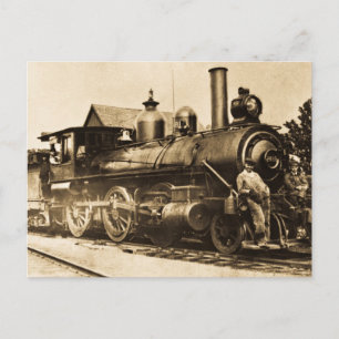 Carte Postale Ridin' le train ferroviaire Vintage