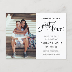 Carte Postale Rien De Fancy Just Love Photo Mariage Enregistrer