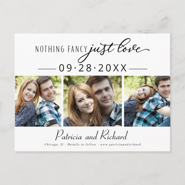 Carte Postale Rien de fantaisiste juste amour save the date 3 ph (Devant)
