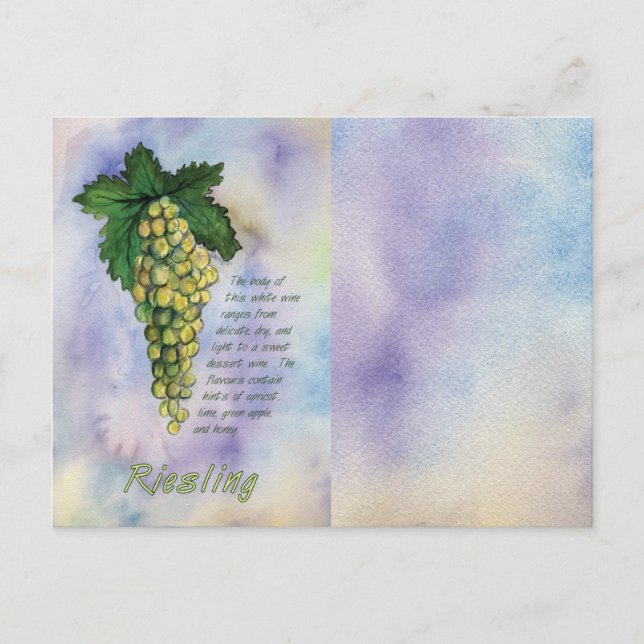 Carte postale Riesling White Wine Raisins (Devant)