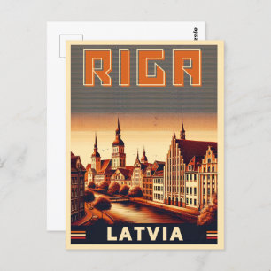 Carte Postale Riga City, Lettonie culture baltique cadeaux vinta