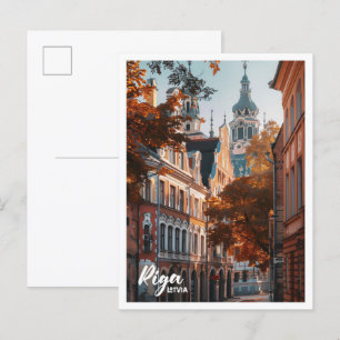 Carte Postale Riga Lettonie Art Voyage célèbre place