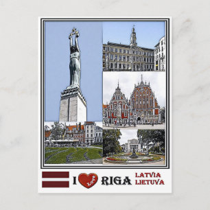 Carte Postale Riga Lettonie - La ville de Riba - Place de Livu -