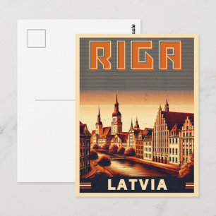 Carte Postale Riga Ville, Lettonie culture balte cadeaux vintage