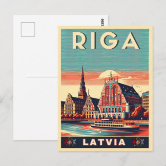 Carte Postale Riga Ville, Lettonie culture balte cadeaux vintage