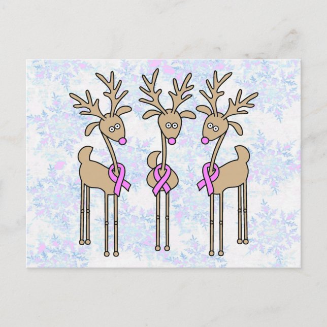 Carte Postale Rinder de ruban rose - Cancer du sein (Devant)