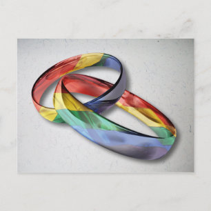 Carte Postale Rings de Rainbow Wedding pour l'Equality