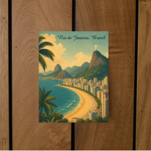 Carte Postale Rio de Janeiro Brésil Copacabana Vintage Classique