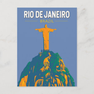 Carte Postale Rio De Janeiro Brésil Travel Art Vintage