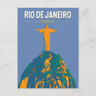 Carte Postale Rio De Janeiro Brésil Travel Art Vintage