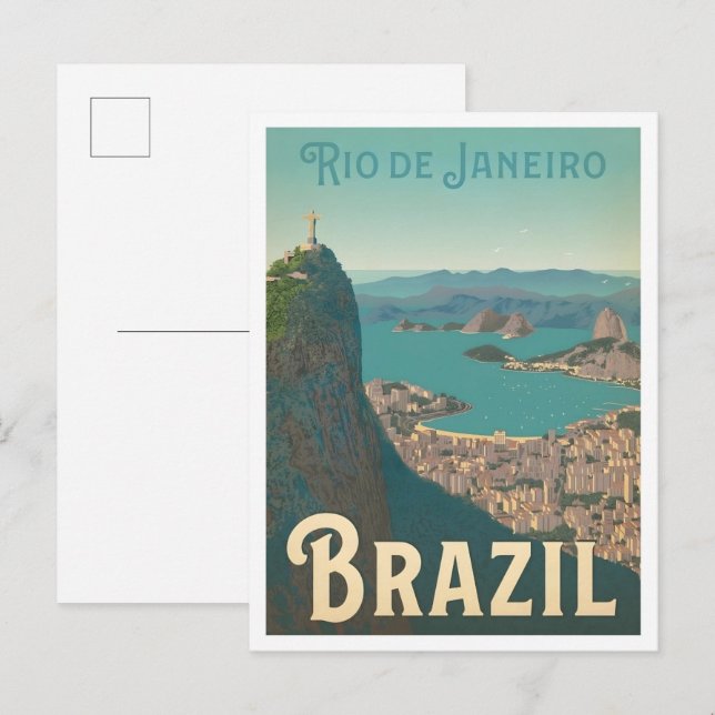 Carte Postale Rio de Janeiro Brésil Voyage Rétro  (Devant / Derrière)