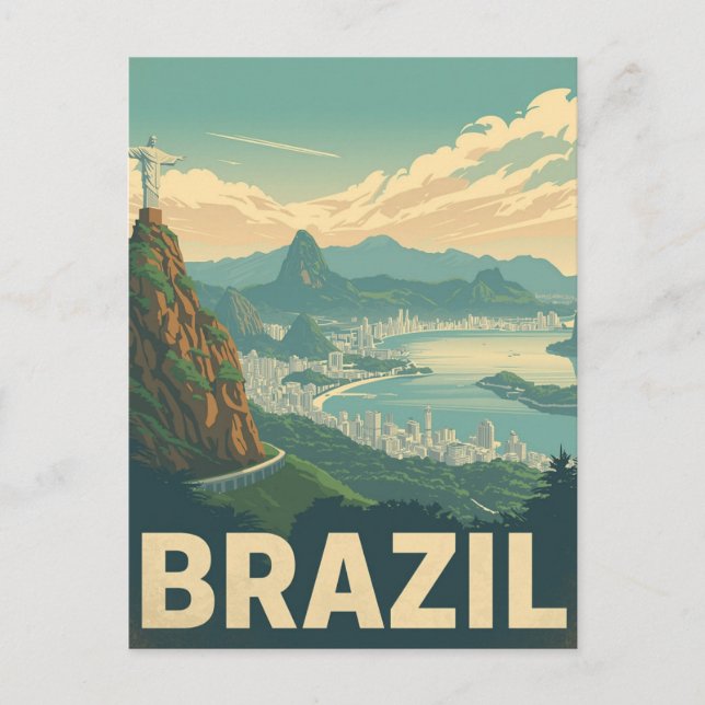 Carte Postale Rio de Janeiro Brésil Voyage Rétro (Devant)
