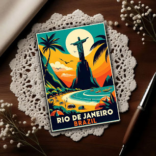 Carte Postale Rio de Janeiro Brésil Voyage Rétro