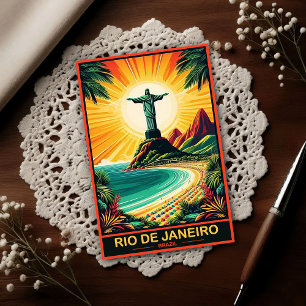 Carte Postale Rio de Janeiro Brésil Voyage Rétro