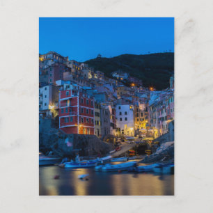 Carte Postale Riomaggiore la nuit Cinque Terre Ligurie Italie