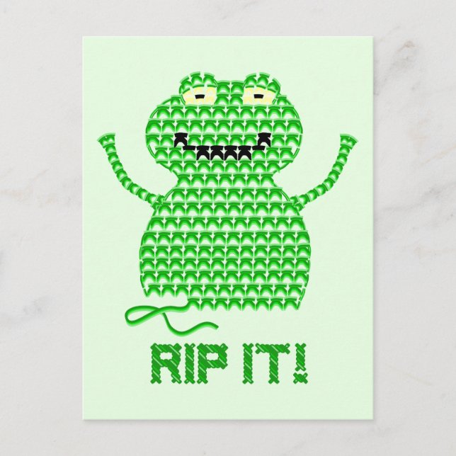 Carte Postale Rip It ! Grenouille à crochet vectorielle (Arrière (Devant)