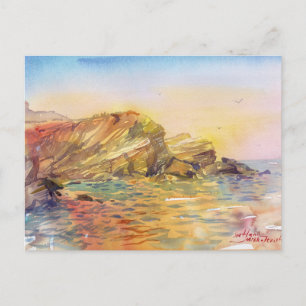 Carte Postale Rivage de coquilliers d'Odessa dans une aquarelle