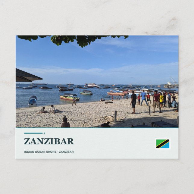 Carte Postale Rivage de l'océan Indien à Zanzibar (Devant)