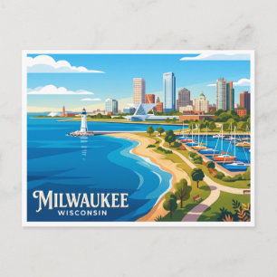 Carte Postale Rivage du lac Michigan à Milwaukee dans le Wiscons