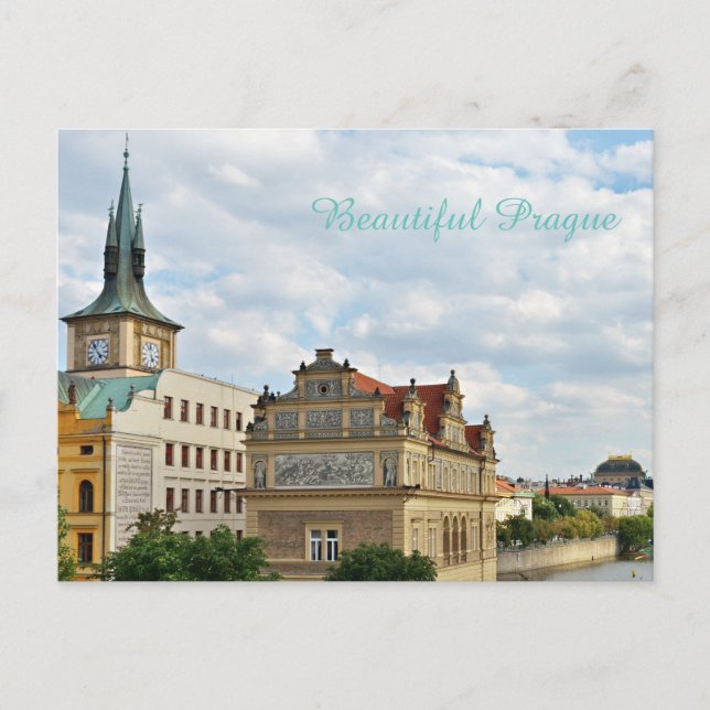 Carte Postale Rive de Prague République tchèque (Devant)