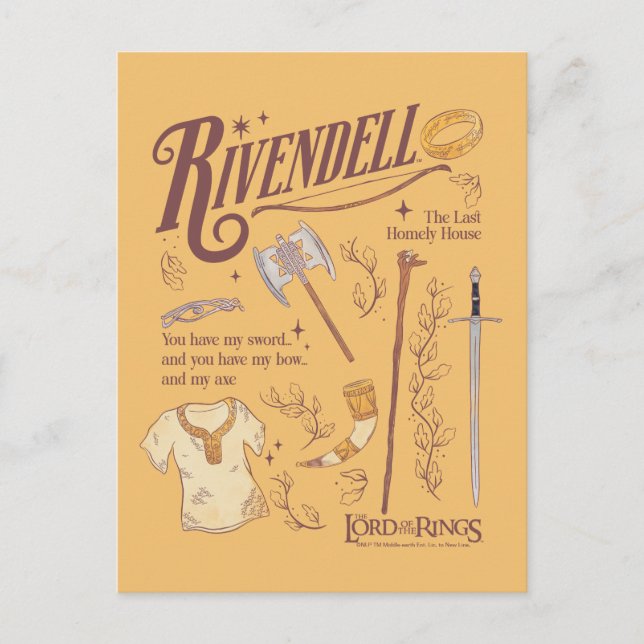 Carte Postale RIVENDELL™ Watercolor Collage Graphic (Devant)