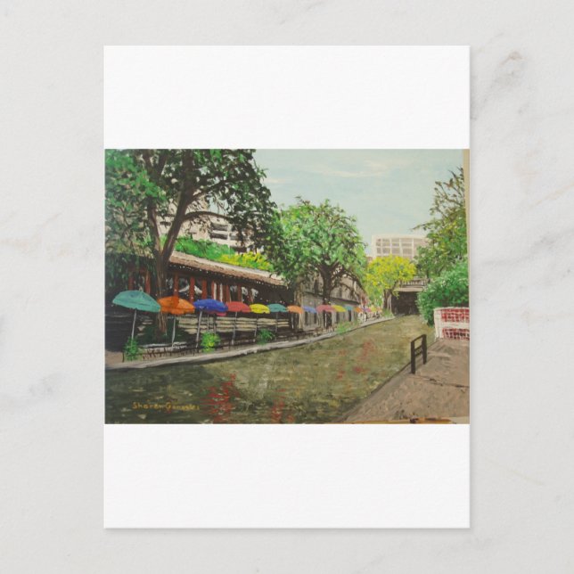 Carte Postale River Walk San Antonio, TX Peinture (Devant)