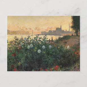Carte Postale Riverbank, Argenteuil - Claude Monet - c1