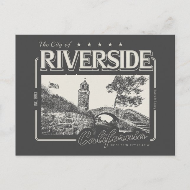 CARTE POSTALE RIVERSIDE CALIFORNIE VINTAGE - MONT RUBIDOUX (Devant)