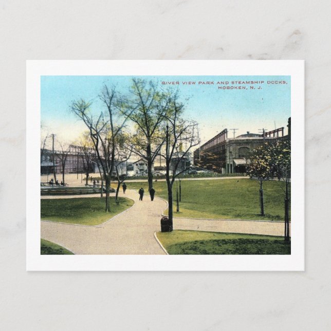 Carte Postale Riverview Park & Docks, Hoboken NJ Vintage (Devant)
