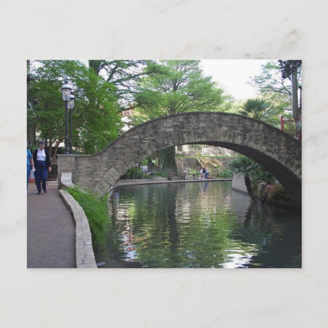 Carte Postale Riverwalk de San Antonio Bridges (Devant)