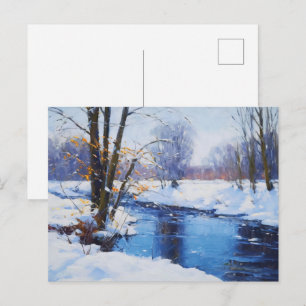 Carte Postale Rives gelées dans le paysage de Havelland