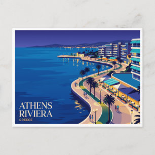 Carte Postale Riviera d'Athènes la nuit Grèce