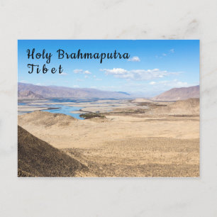 Carte Postale rivière Brahmapoutre et paysage désertique - Tibet
