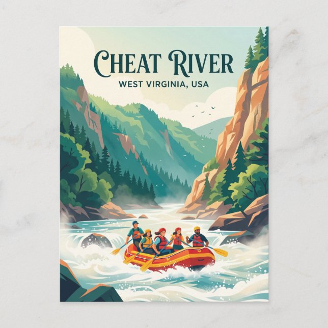 Carte Postale Rivière Cheat, Virginie-Occidentale, États-Unis (Devant)