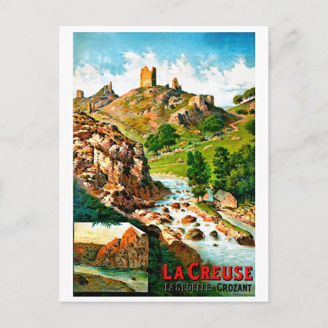 Carte Postale Rivière Creuse, France, voyage vintage (Devant)