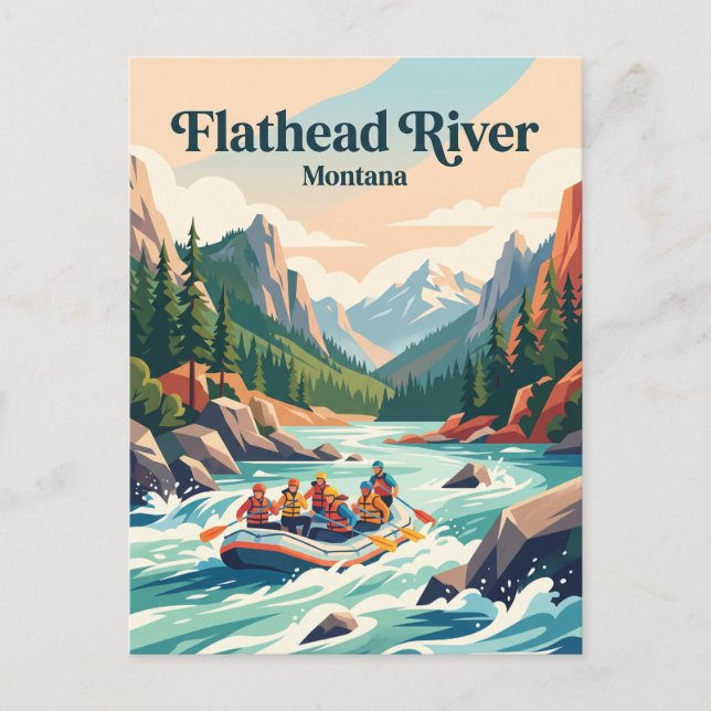 Carte Postale Rivière Flathead Montana, États-Unis (Devant)