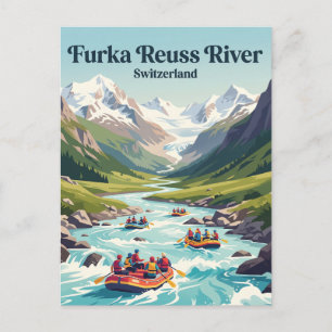 Carte Postale Rivière Furka Reuss Suisse