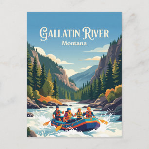 Carte Postale Rivière Gallatin Montana, États-Unis